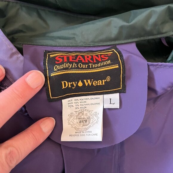 Sterns Dry Wear Rain Suit Purple Size Large Pants And Jacket - Picture 8 of 14